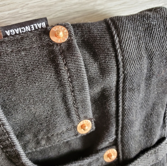 Balenciaga Black Denim Slim Straight Jeans Size 26 - Picture 4 of 8